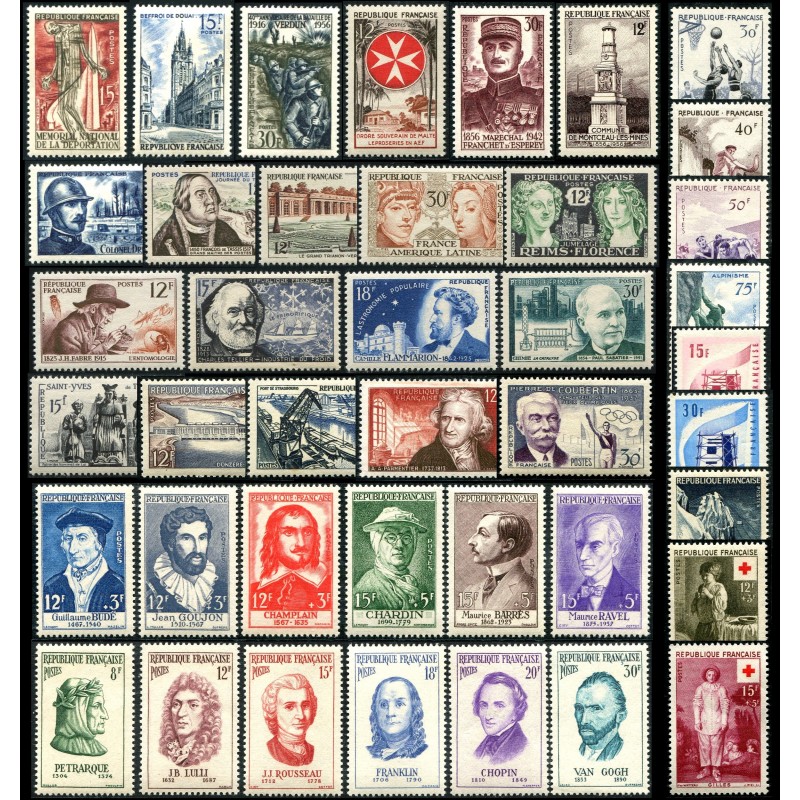 France 1956 - Lot De Timbres Neufs Sans Charnière - Collection Année Complète