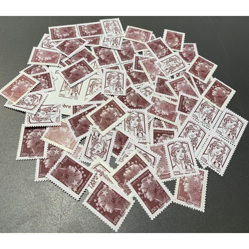Lot de faciale 50 timbres TVP rouge 250g